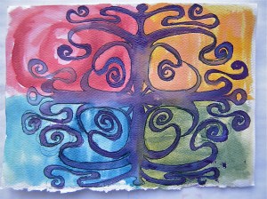 Colin's hand painted Christmas card